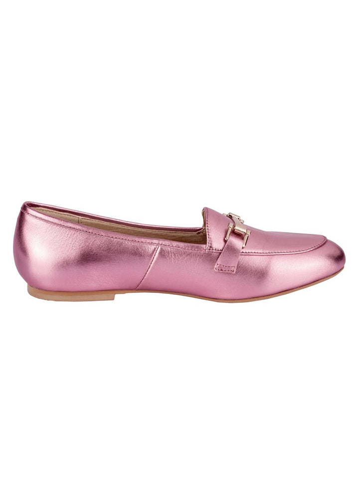 Heine Damen Lederslipper, rosé-metallic