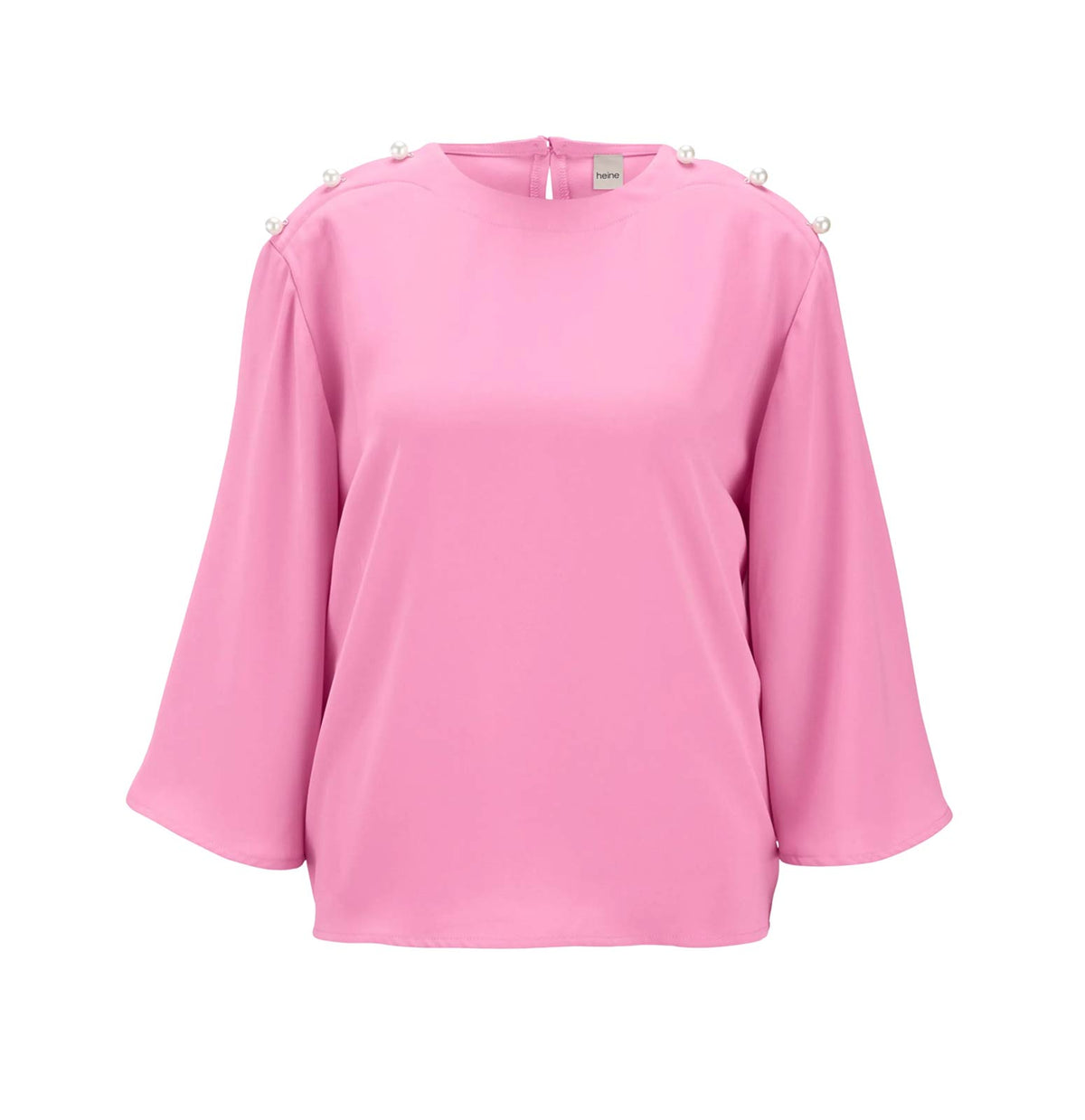 HEINE Damen Bluse mit Perlen, rosa