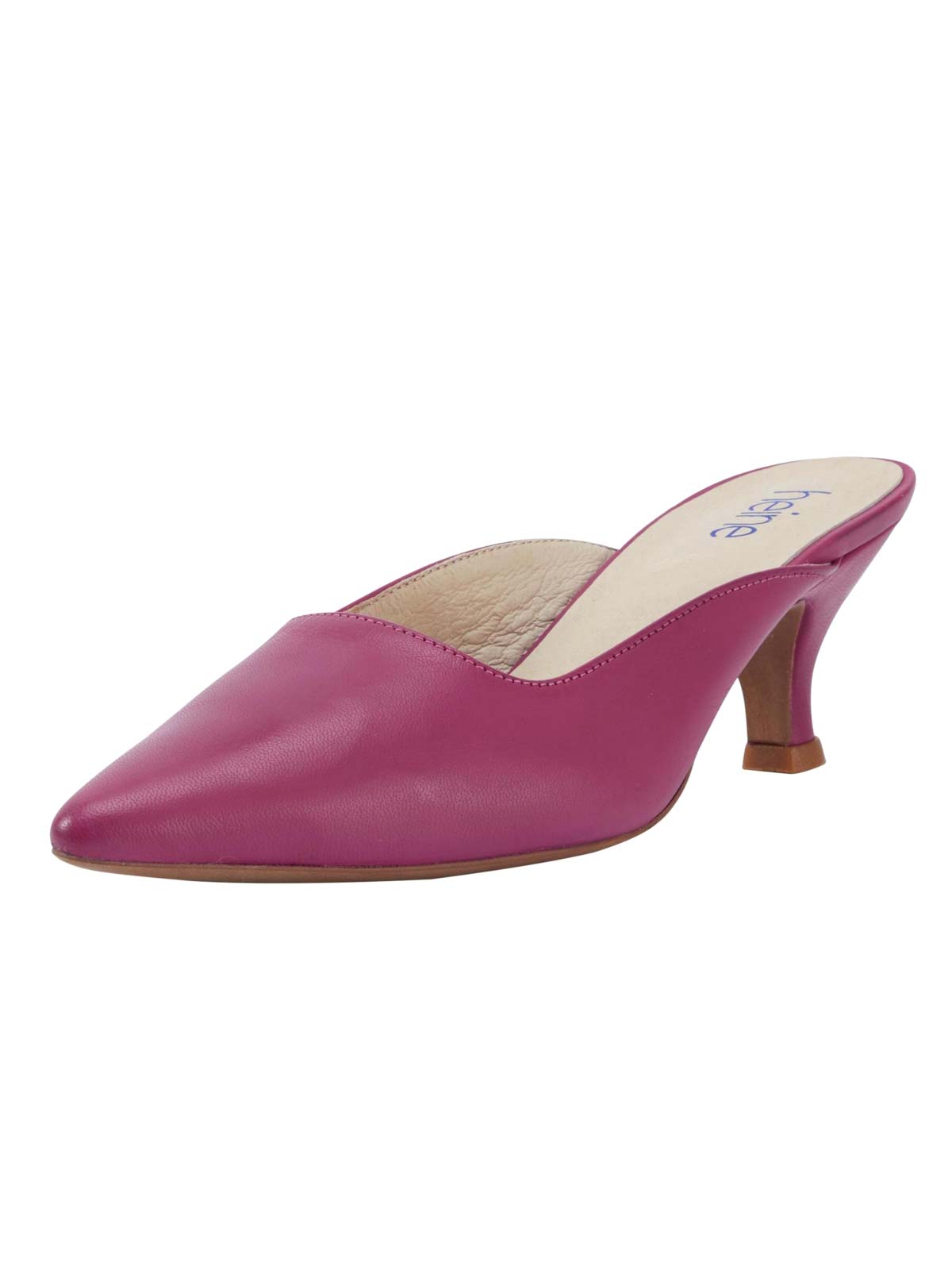 HEINE Damen Ledar-Sabot, pink