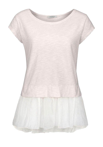 Please Damen Marken-Jersey-Seiden-Shirt , creme