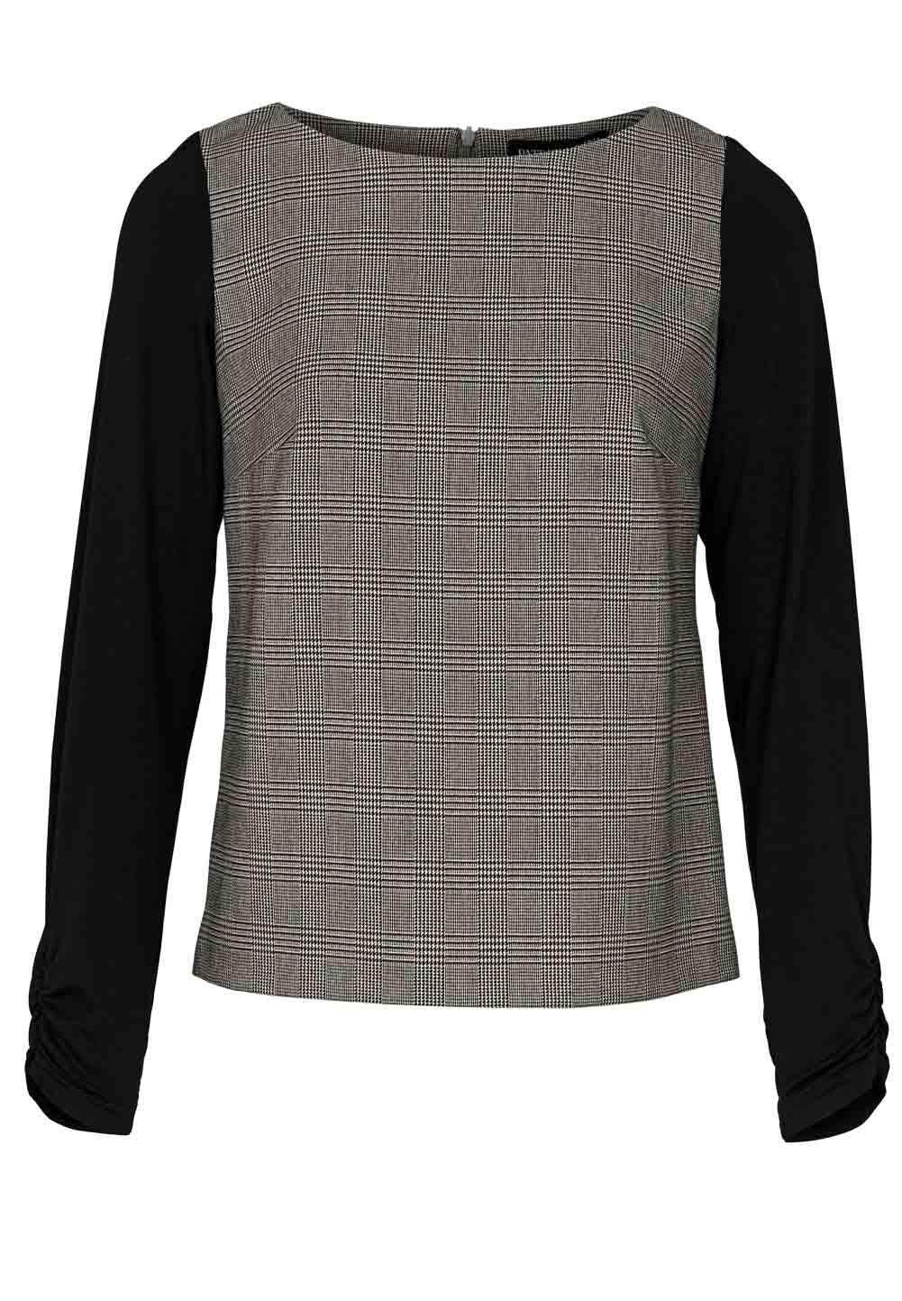 Patrizia Dini Damen Designer-Shirt, schwarz-offwhite