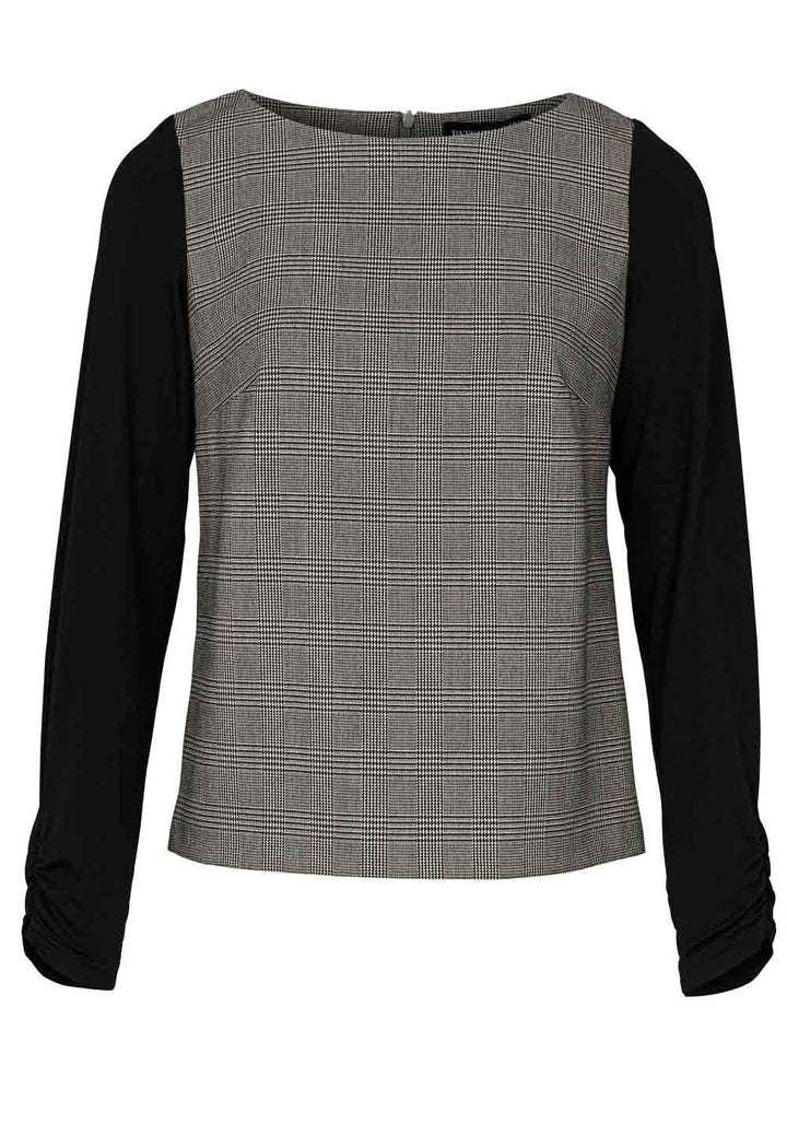 Patrizia Dini Damen Designer-Shirt, schwarz-offwhite