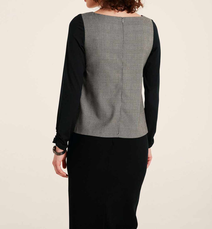 Patrizia Dini Damen Designer-Shirt, schwarz-offwhite