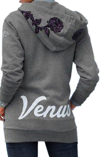 Replay Damen Marken-Sweatjacke, grau-melange