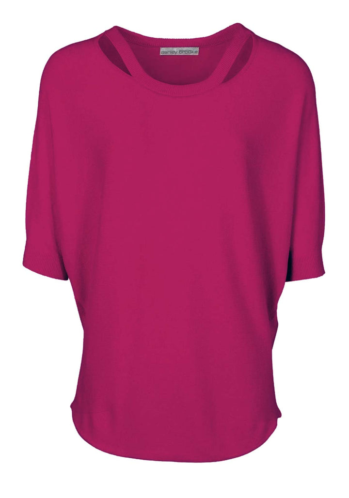 Ashley Brooke Damen Designer-Feinstrickpullover, pink