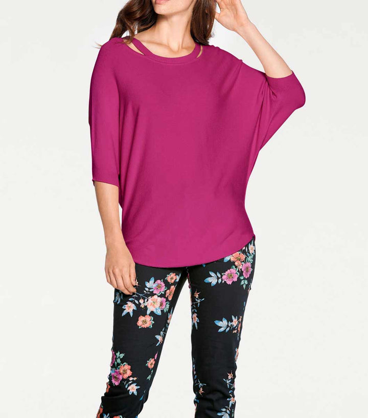 Ashley Brooke Damen Designer-Feinstrickpullover, pink