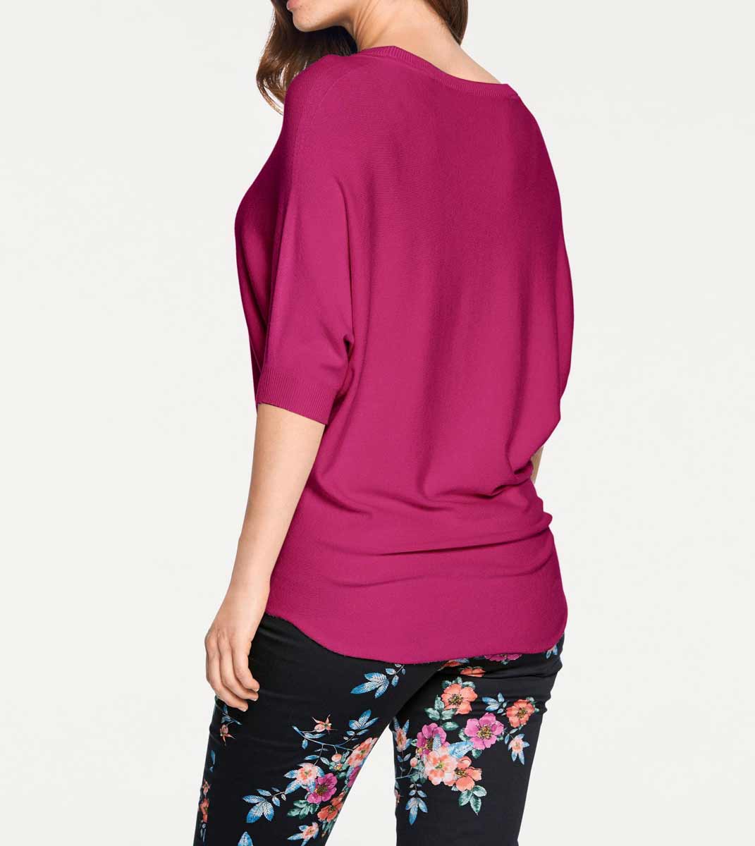 Ashley Brooke Damen Designer-Feinstrickpullover, pink