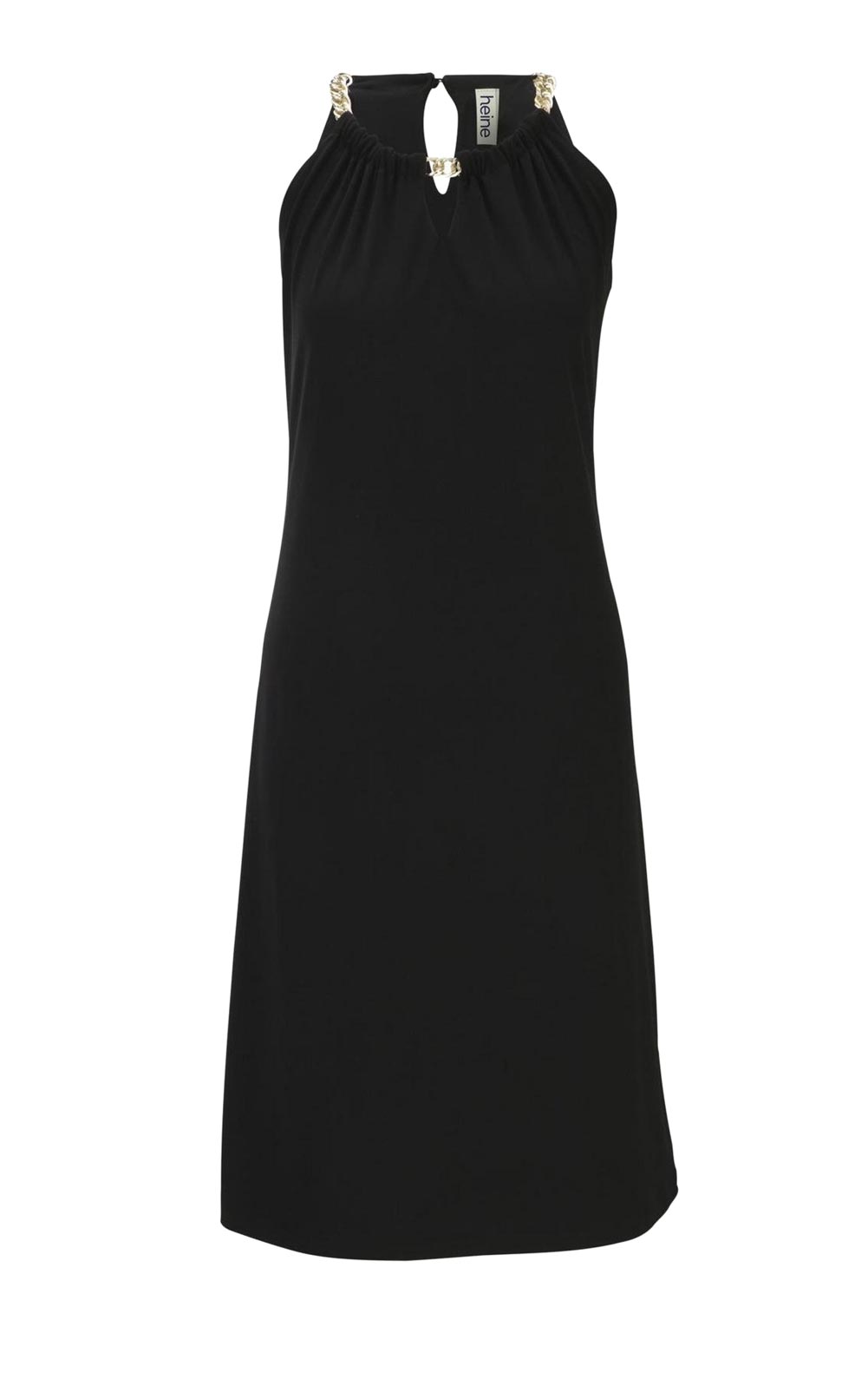 HEINE Damen Kleid mit Ketten-Neckholder, schwarz