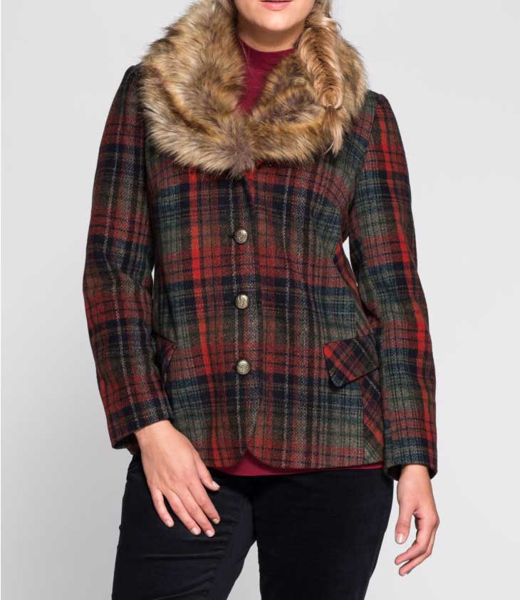 Joe Browns Damen Marken-Kurzjacke mit Webpelz, bunt