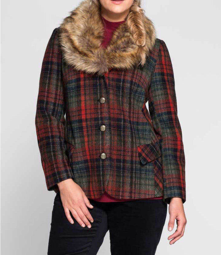 Joe Browns Damen Marken-Kurzjacke mit Webpelz, bunt