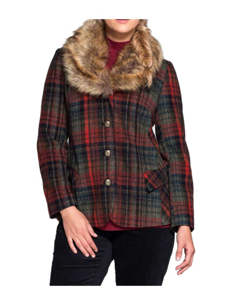 Joe Browns Damen Marken-Kurzjacke mit Webpelz, bunt