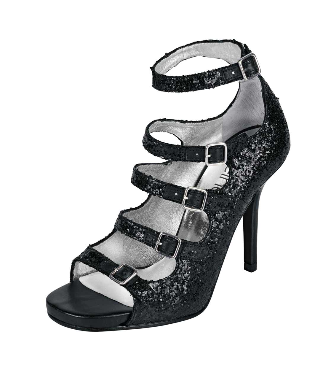 Heine Damen Abend-Sandalette, schwarz