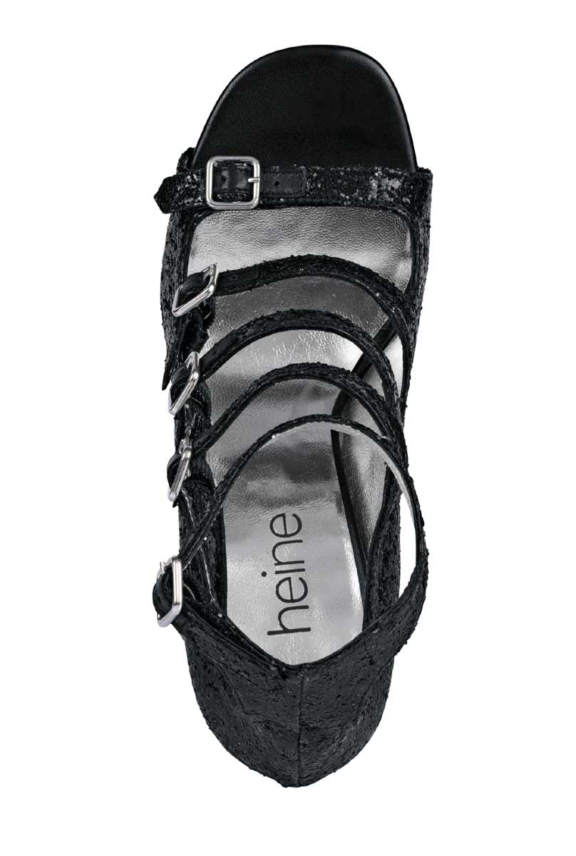 Heine Damen Abend-Sandalette, schwarz