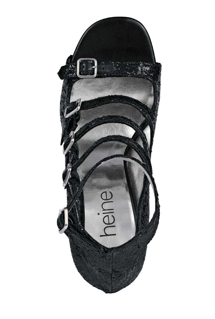 Heine Damen Abend-Sandalette, schwarz