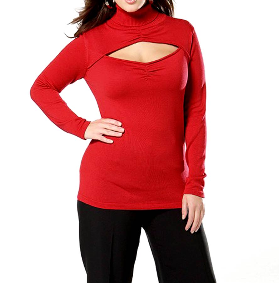 Buffalo Damen Marken-Dekolletépullover, rot