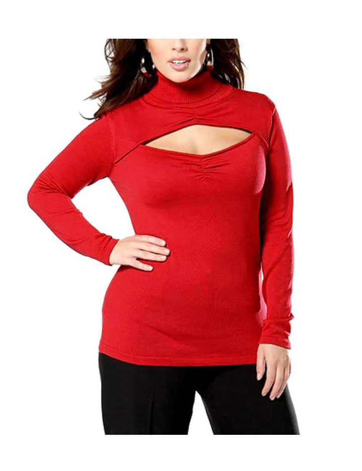 Buffalo Damen Marken-Dekolletépullover, rot