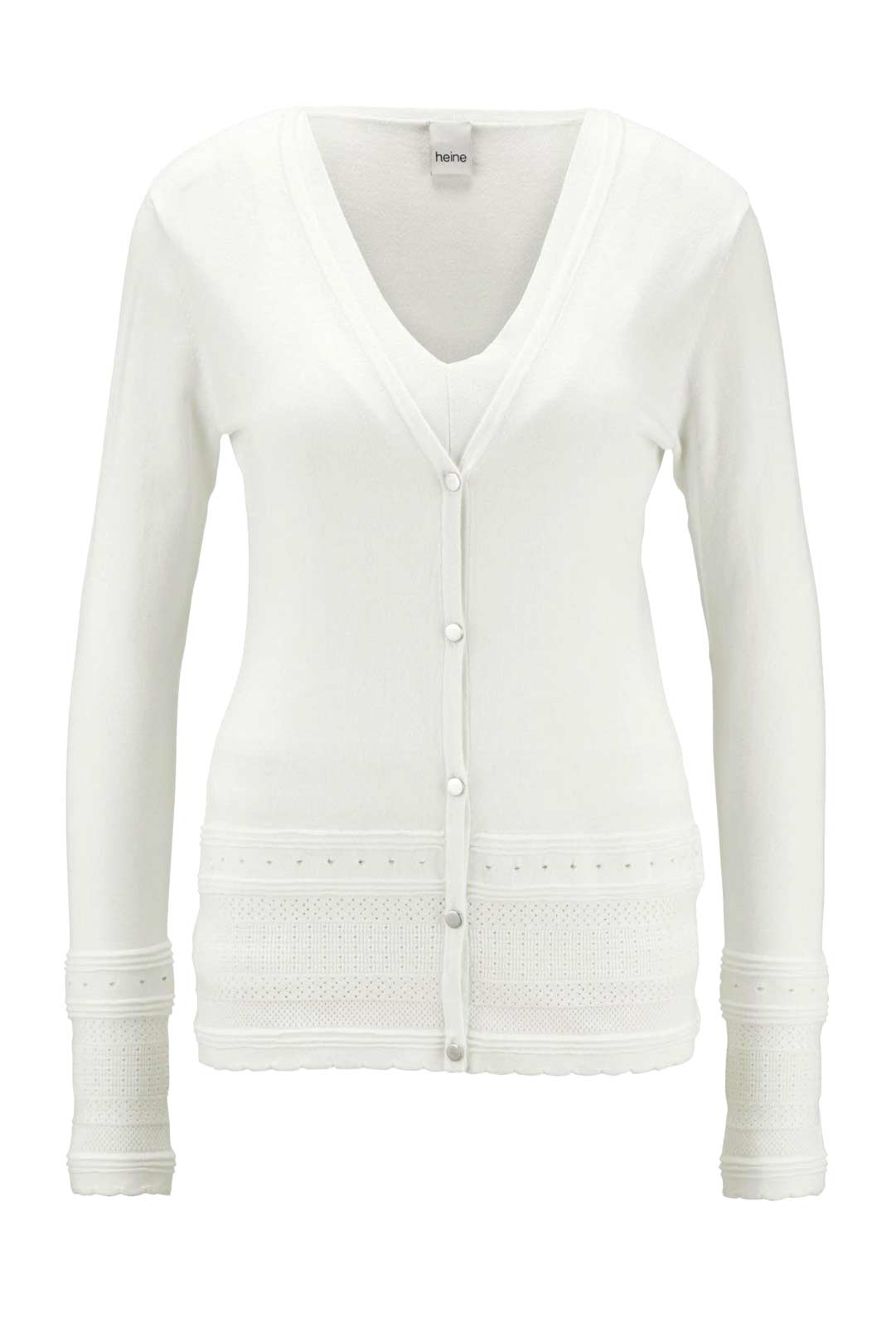 HEINE Damen Strick-Twinset, offwhite