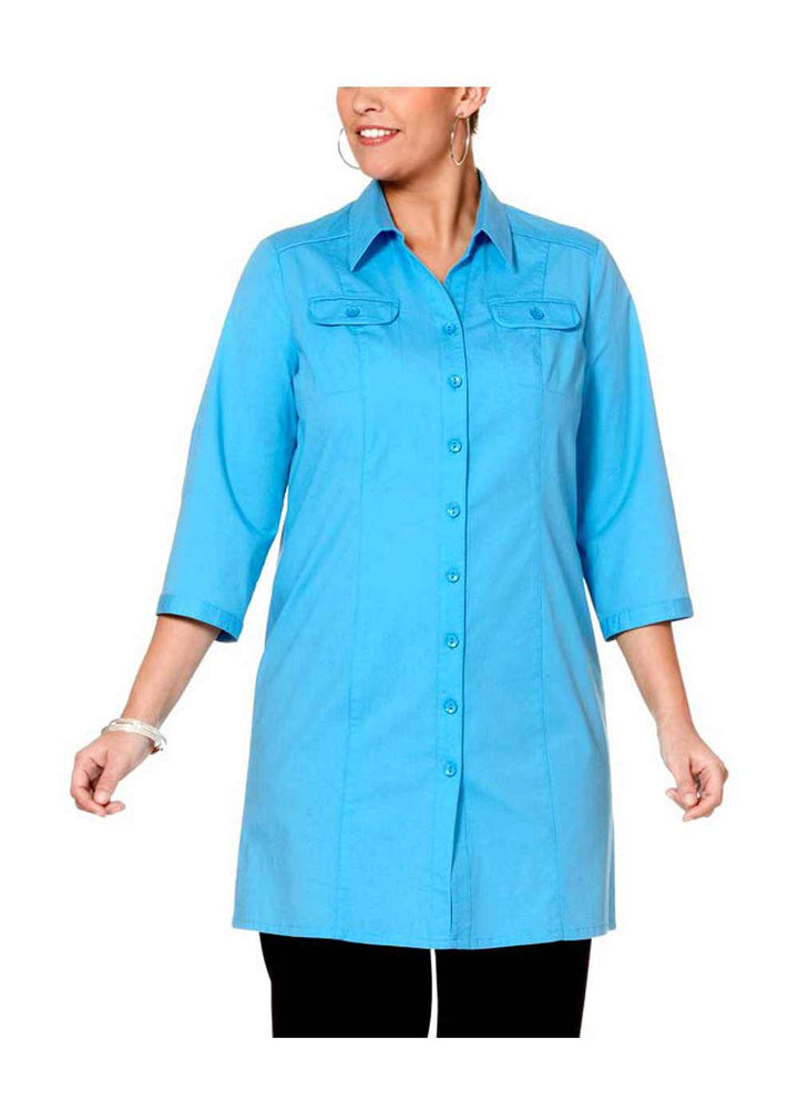 Sheego Damen Blusenkleid, türkis