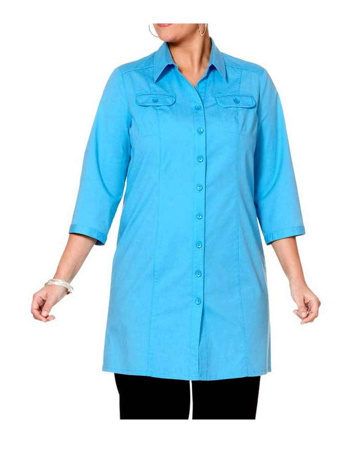 Sheego Damen Blusenkleid, türkis