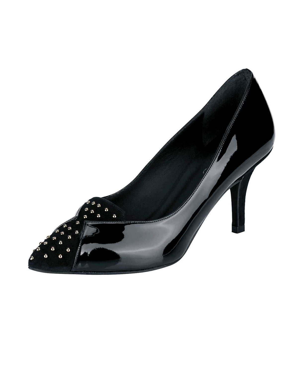 Heine Damen Lacklederpumps mit Nieten, schwarz