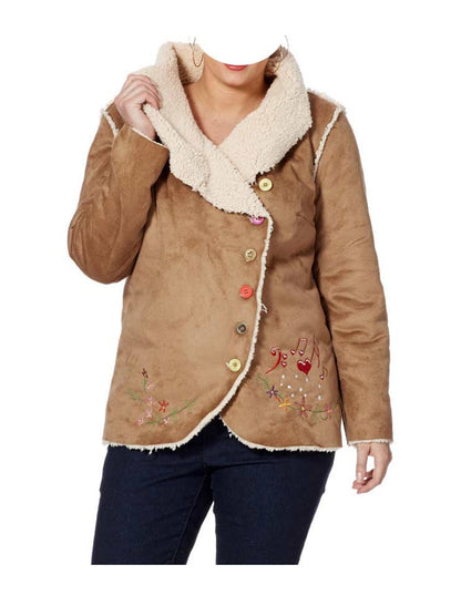 Joe Browns Damen Marken-Lammfellimitat-Jacke, hellbraun