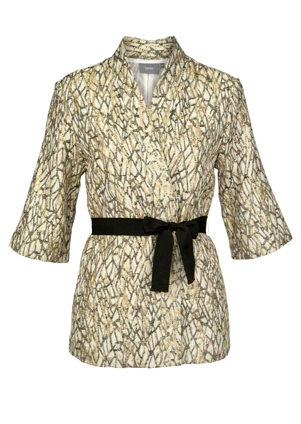 B.YOUNG Damen Marken-Jacke im Kimono-Style, beige-goldfarben