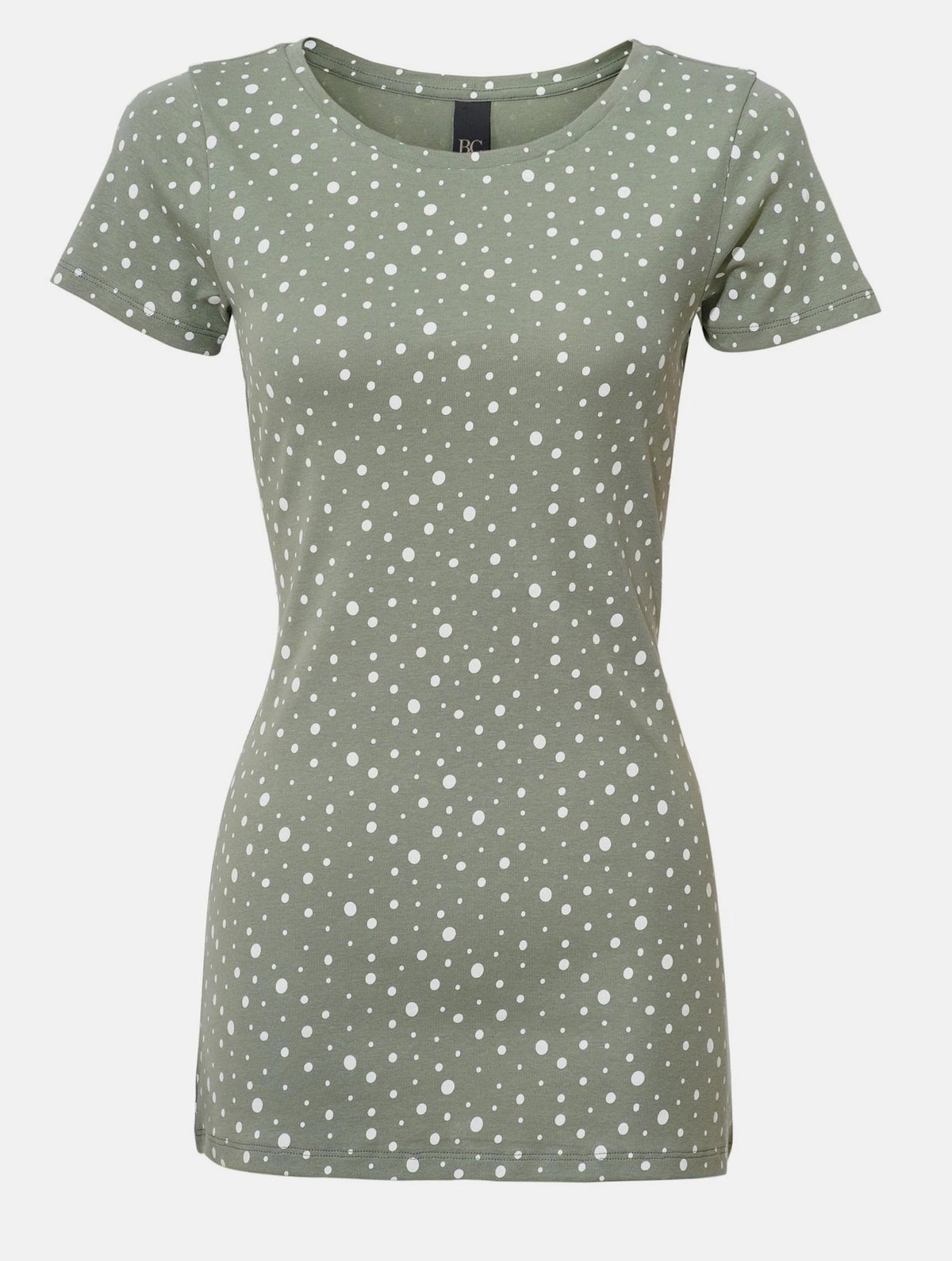 Linea Tesini Damen Druck Shirt, grün-gepunktet
