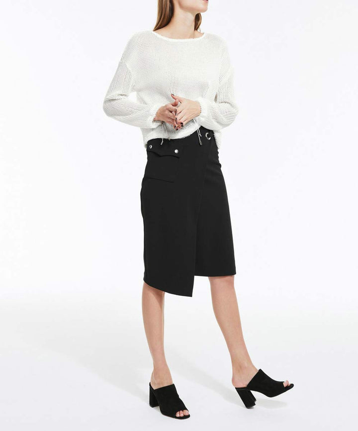 Rick Cardona Damen Designer-Netz-Sweatshirt, weiß