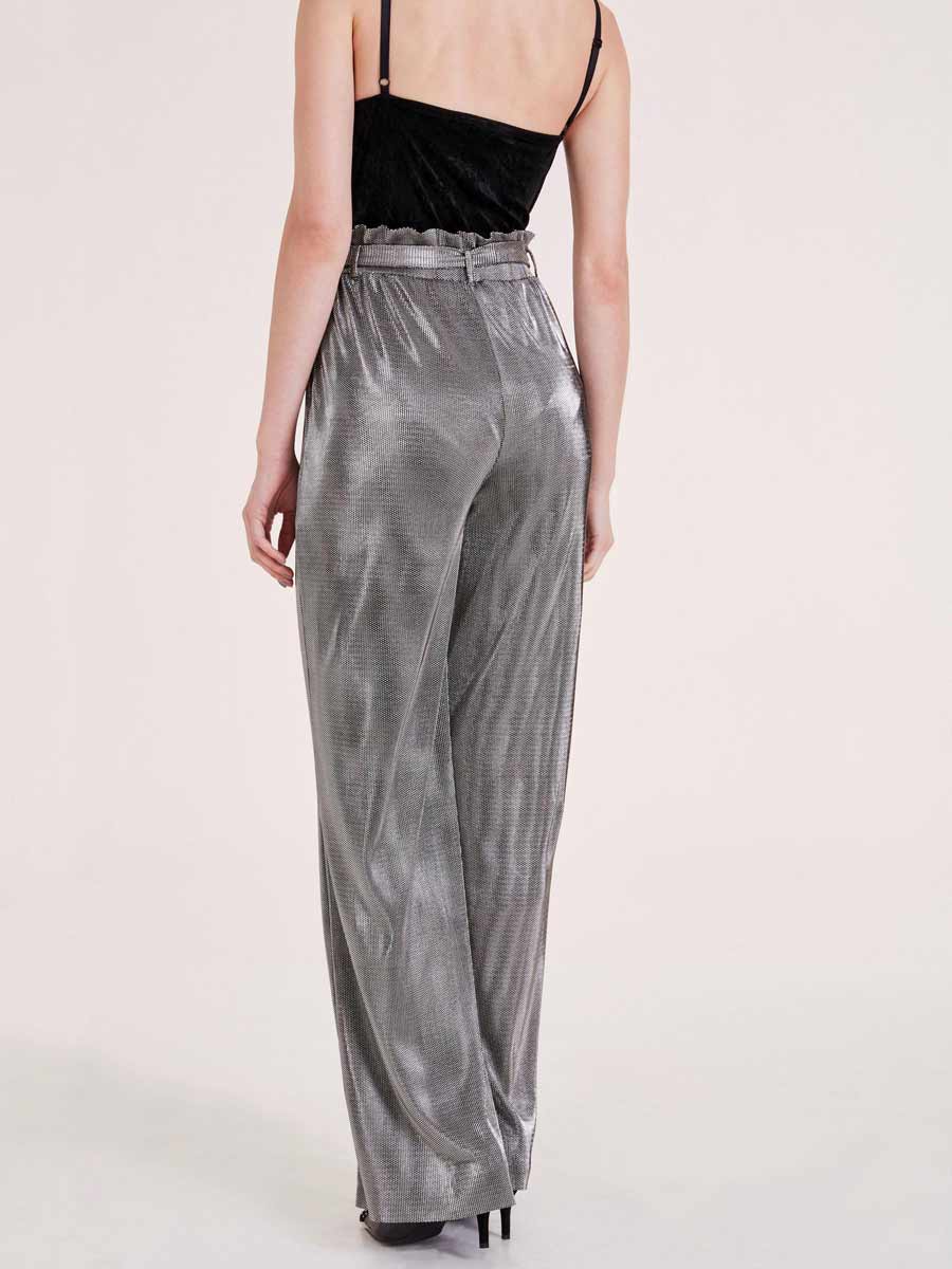 Ashley Brooke Damen Designer-Hose, silberfarben-metallic