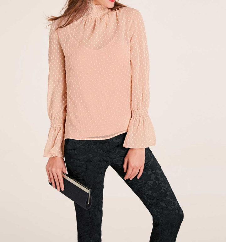 Ashley Brooke Damen Designer-Chiffonbluse+Top, rosé
