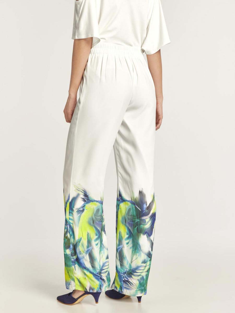 HEINE Damen Marlenhose, weiß-bunt