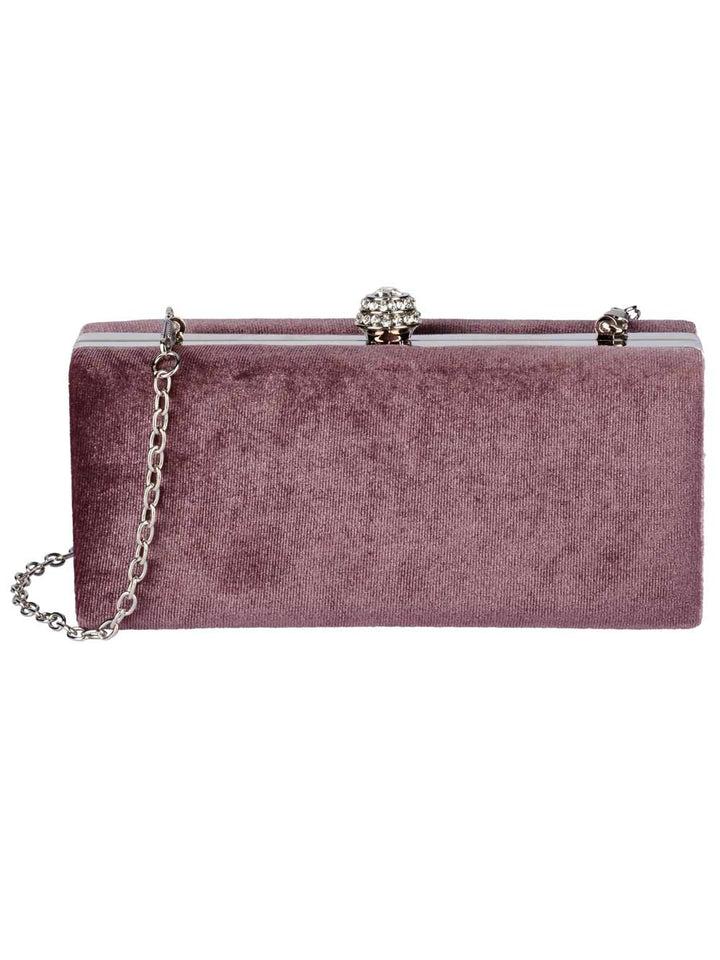 Heine Damen Samt-Clutch, altrosa
