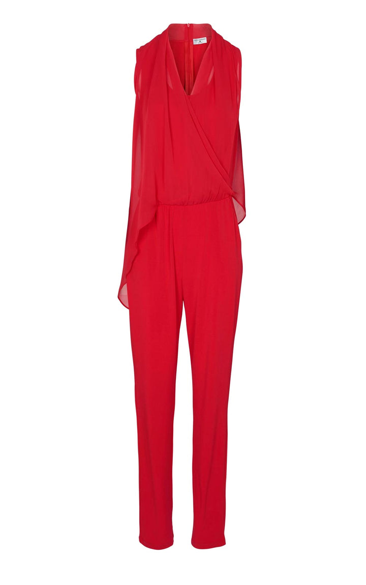 Heine Damen Overall mit Chiffon, rot