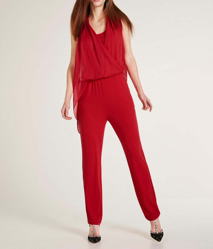 Heine Damen Overall mit Chiffon, rot