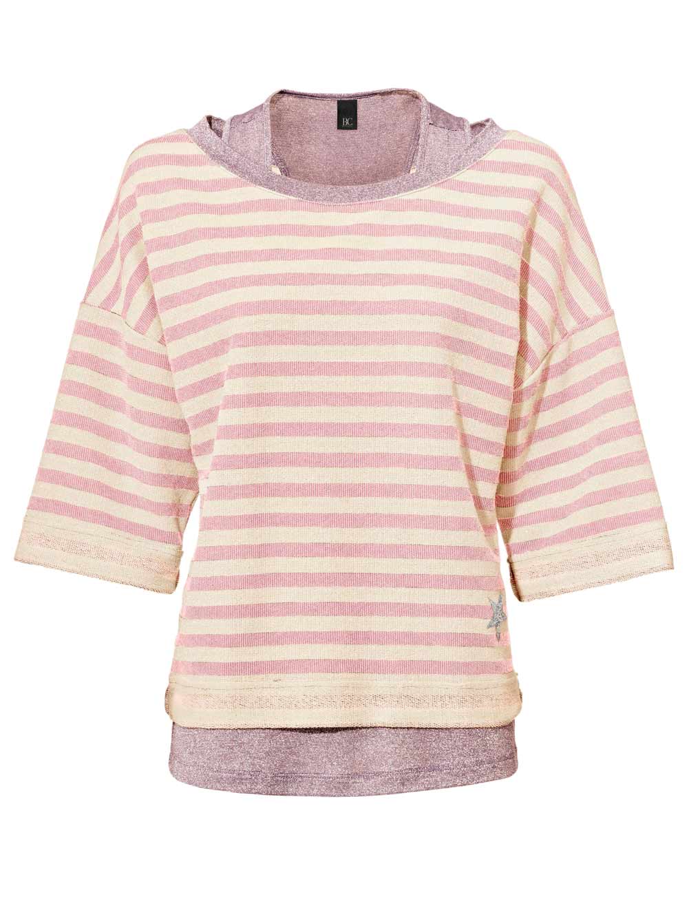Heine - Best Connections Damen Sweatshirt + Top, rosa-beige