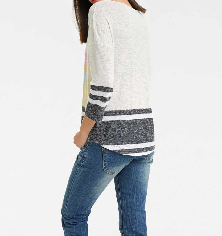 Heine - Best Connections Damen Druckpullover, natur-bunt