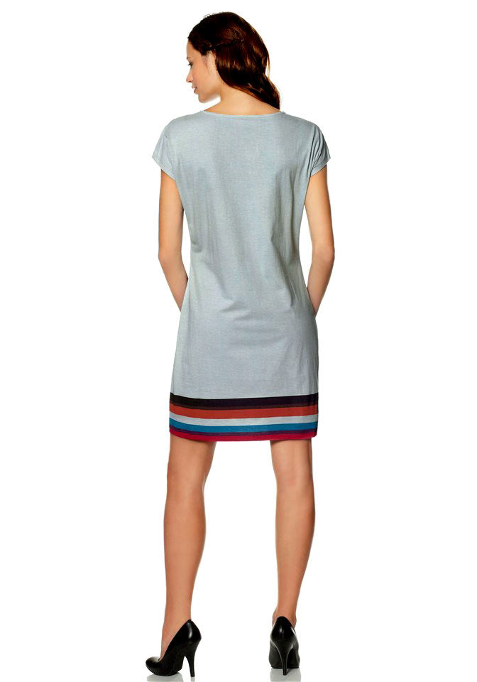 Native Damen Jerseykleid, grau-bunt