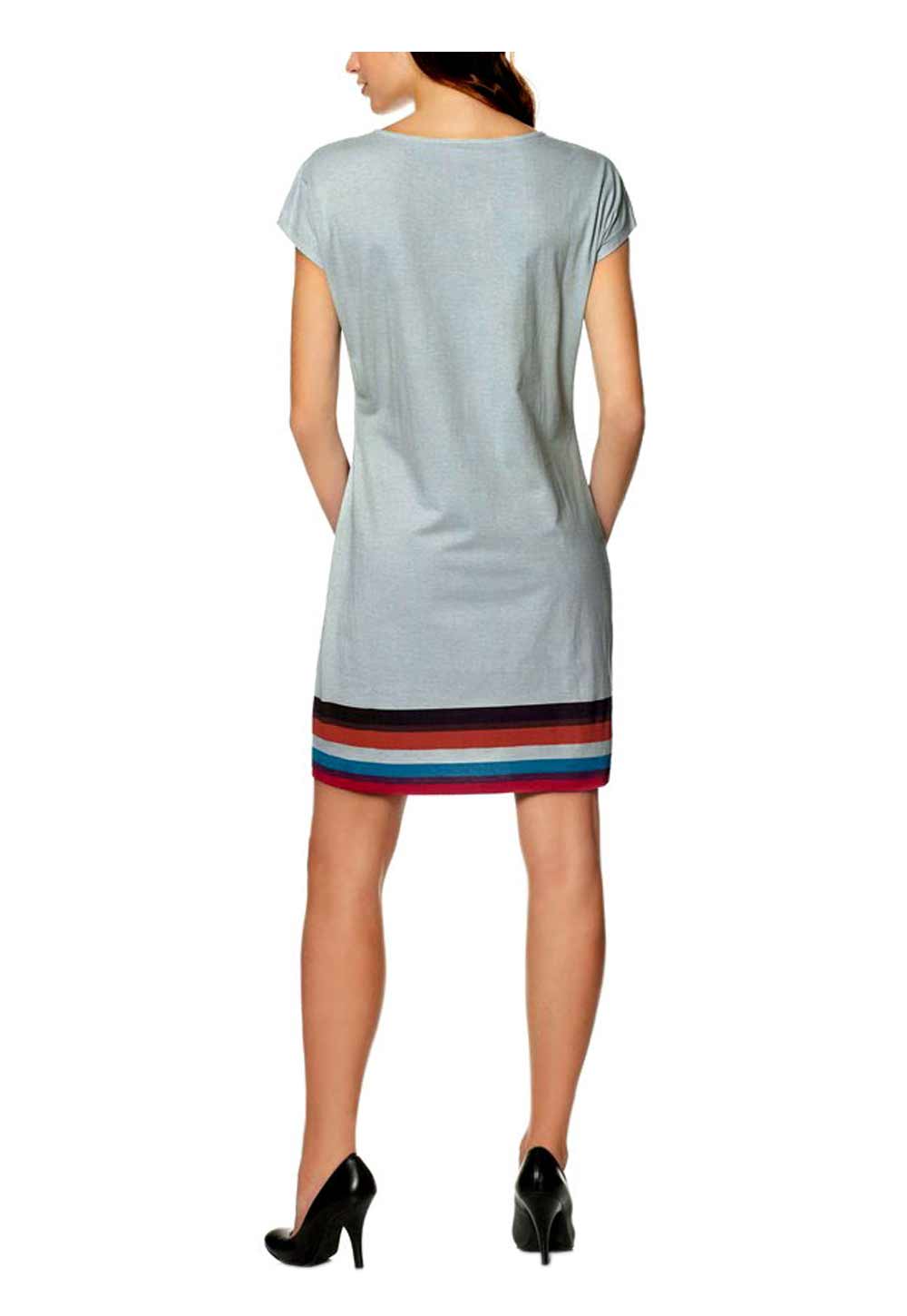 Native Damen Jerseykleid, grau-bunt