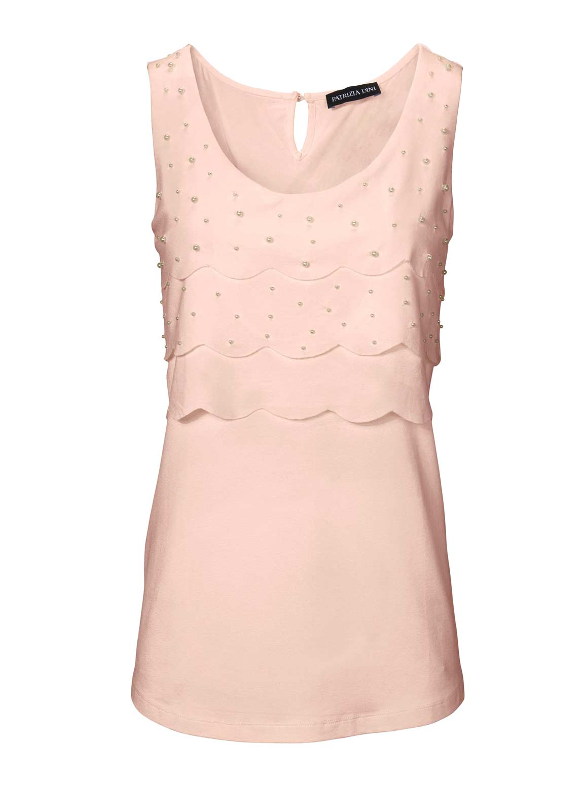 Ashley Brooke Damen Designer-Shirttop mit Perlen, rosé