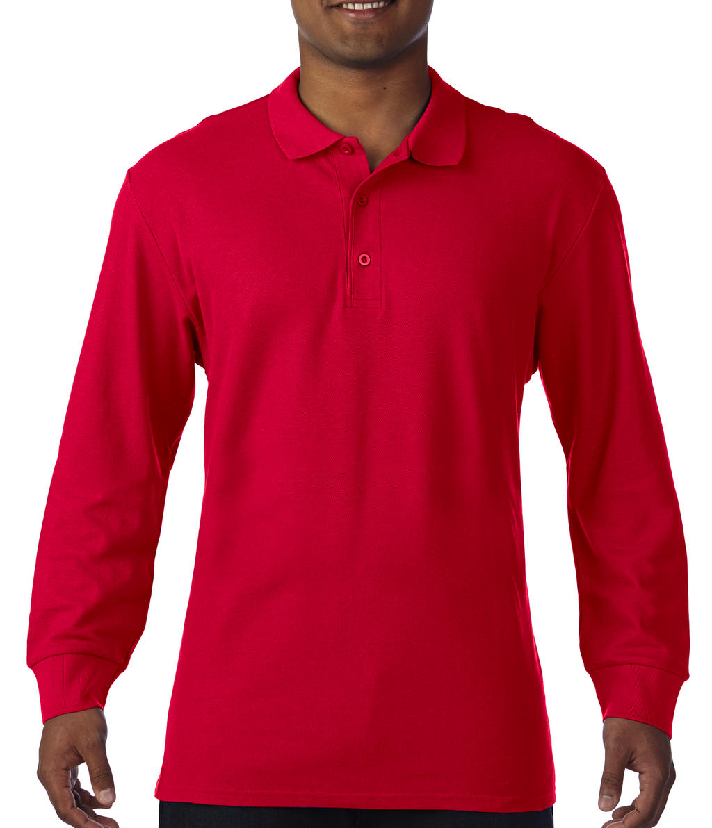 Gildan Herren Polo Shirt Langarmshirt Piqué Langarm Hemd Freizeit Top
