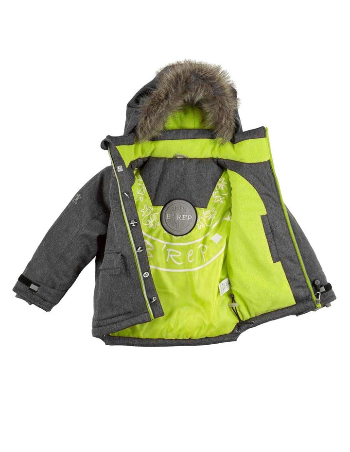 Xs Exes Marken-Kinder-Jacke, grau-limone