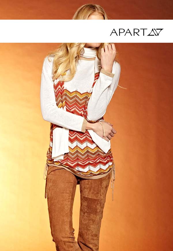 Apart Damen Pullover, creme-sand-terracotta
