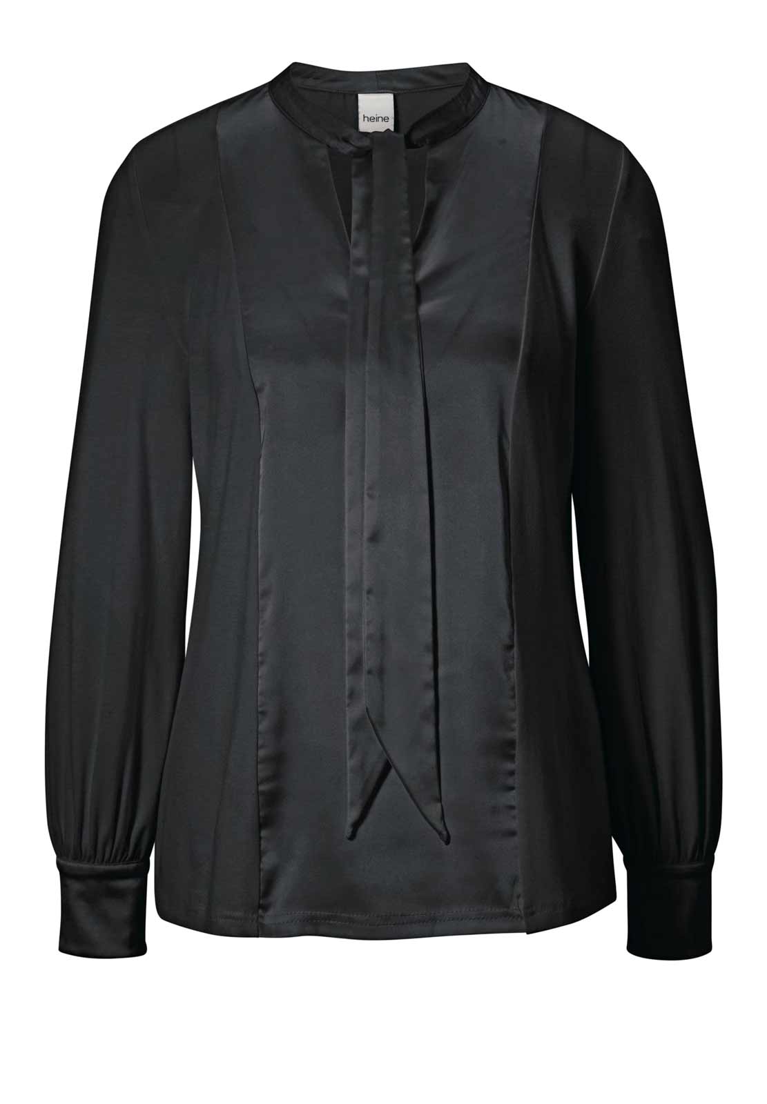 HEINE Damen Blusenshirt m. Schluppe, schwarz