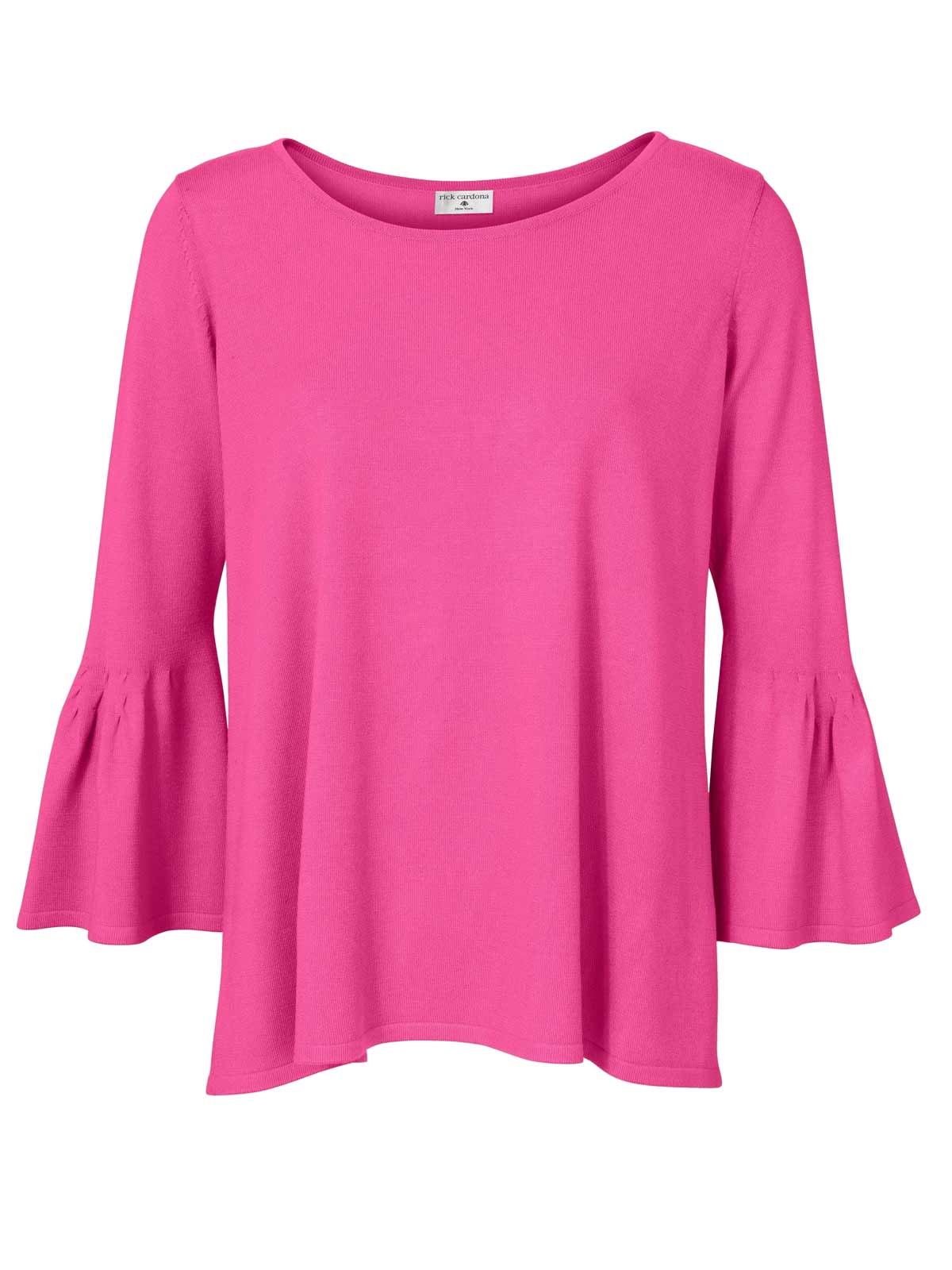 Rick Cardona Damen Designer-Pullover mit Volants, pink