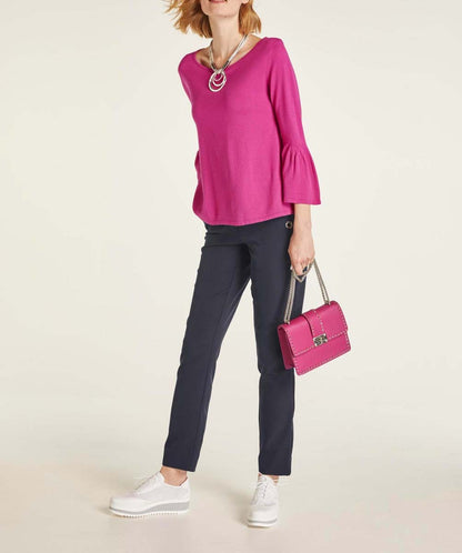 Rick Cardona Damen Designer-Pullover mit Volants, pink