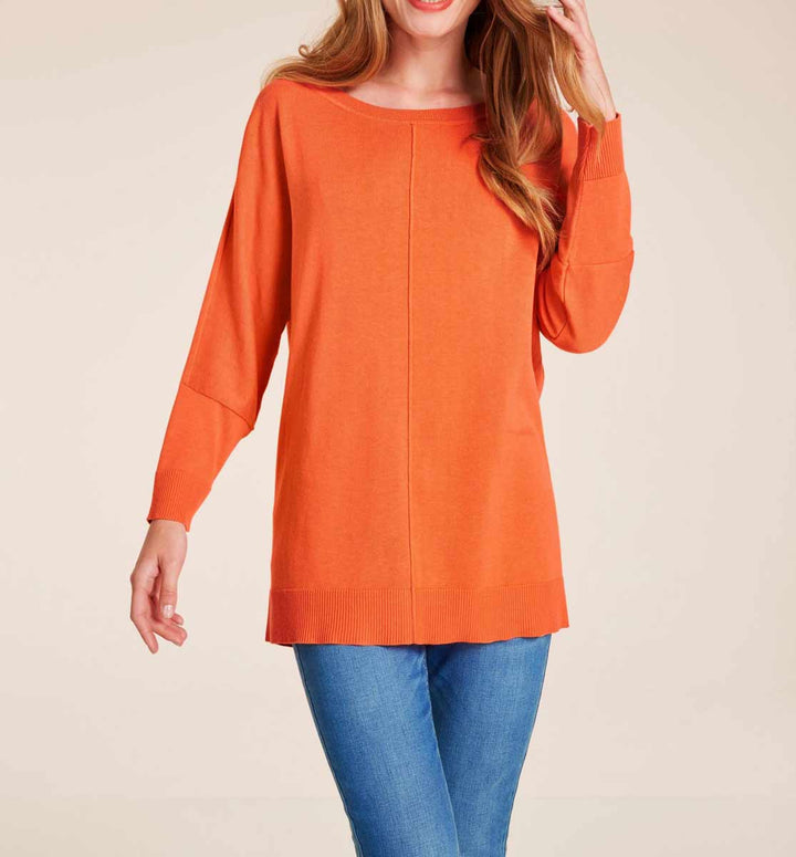 Ashley Brooke Damen Designer-Oversizedpullover, orange