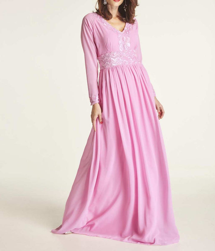 Heine Damen Abendkleid mit Pailletten, pink