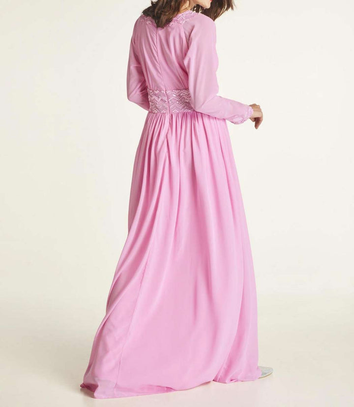 Heine Damen Abendkleid mit Pailletten, pink