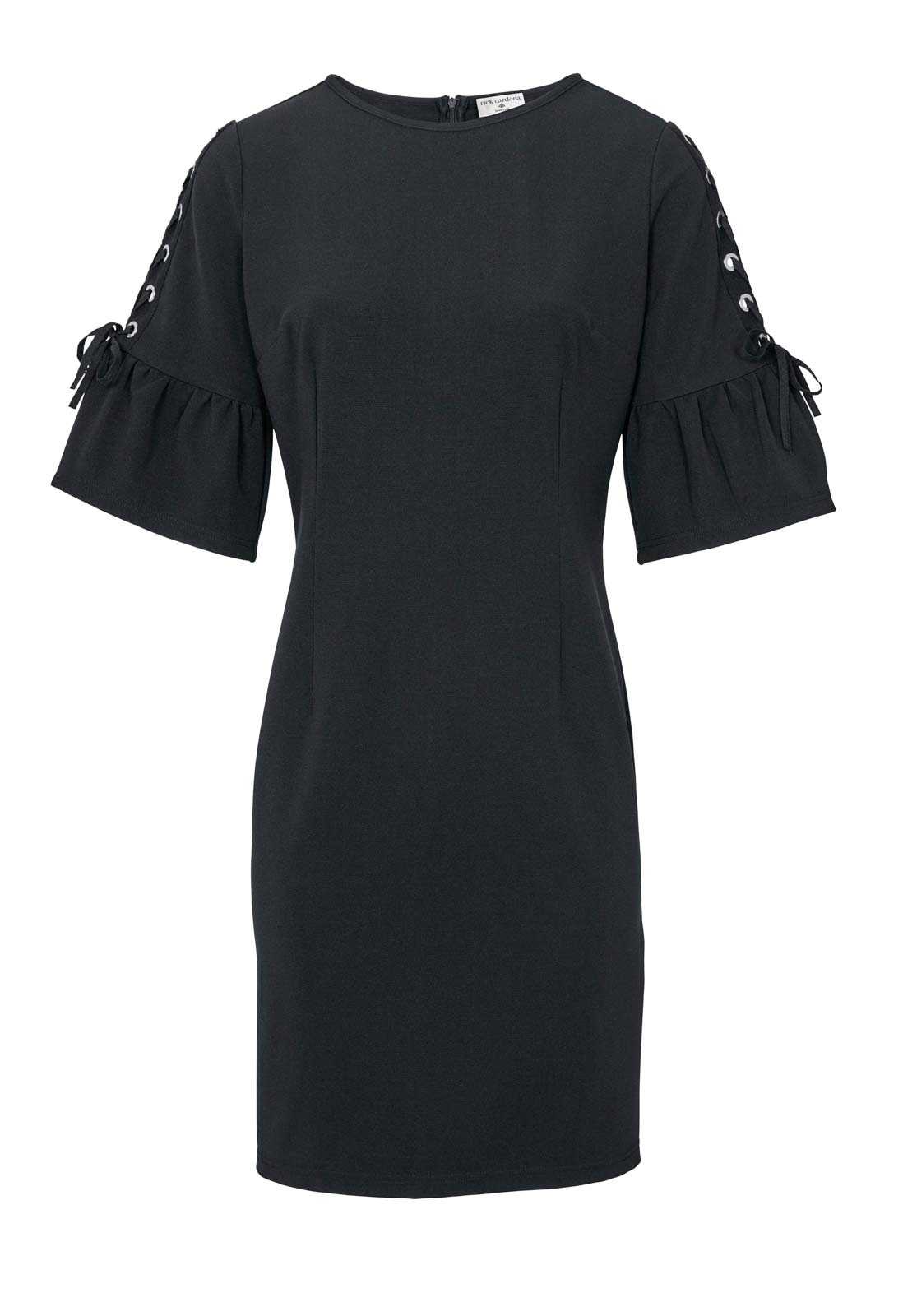 Ashley Brooke Damen Designer-Kleid mit Schnürung, schwarz