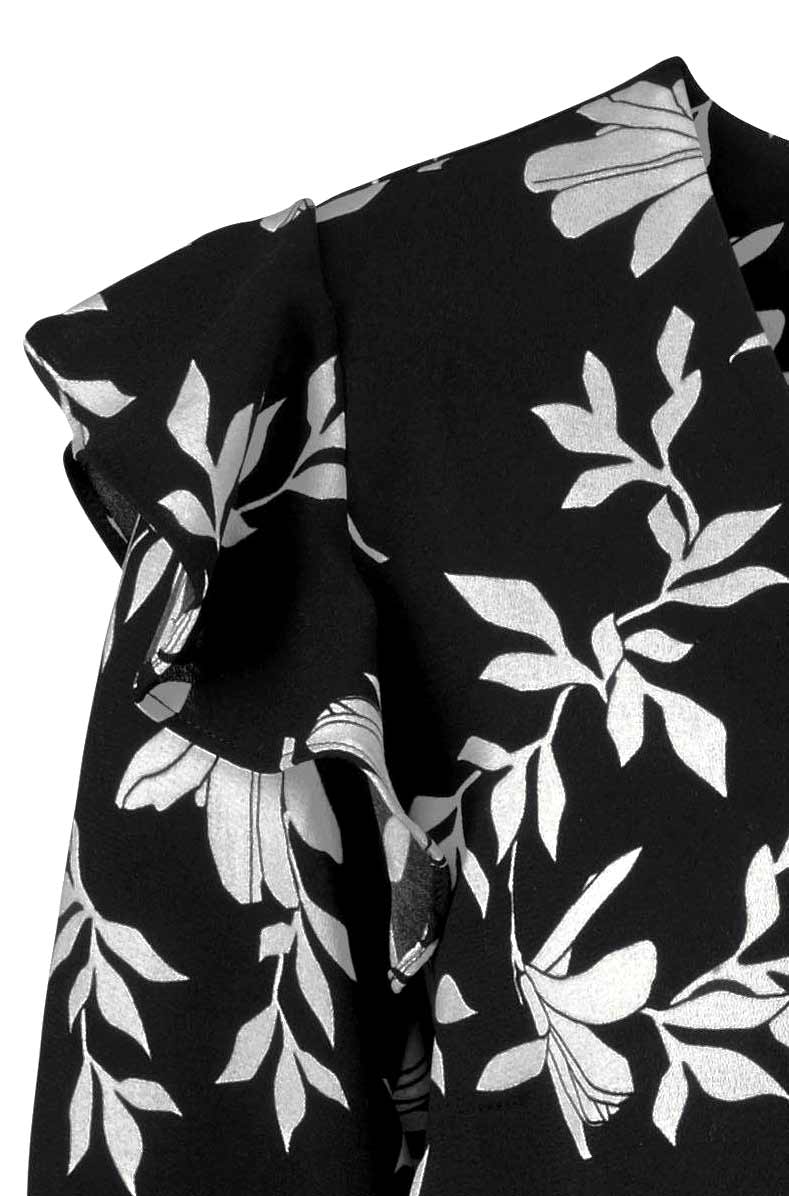 Vero Moda Damen Marken-Bluse, schwarz-grau